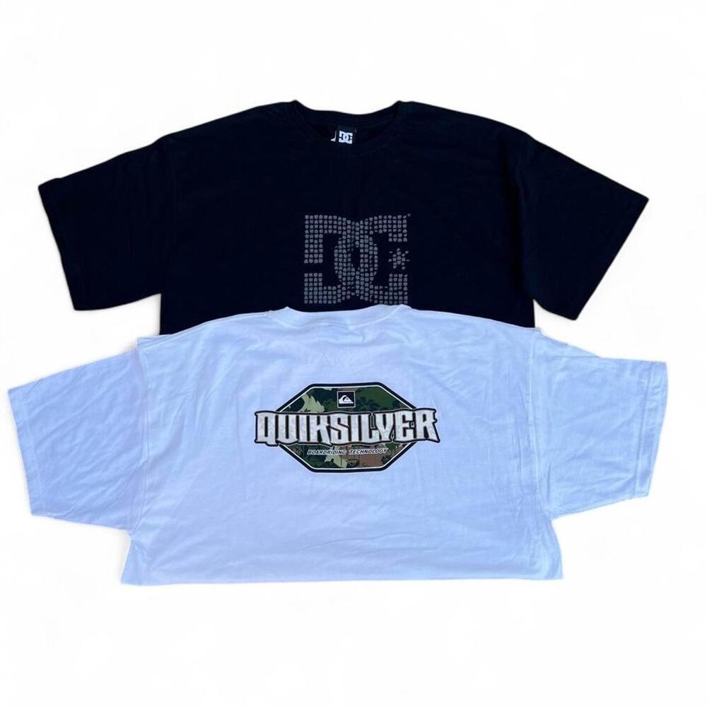 Quiksilver & DC Surf Skate 2pc Logo T-shirt Bundle, X-Large
